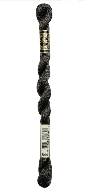 DMC 844 Black Pepper - Perle #5 Thread