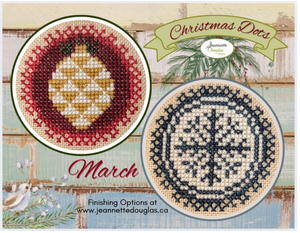 Christmas Dots March cross stitch pattern by Jeannette Douglas Designs featuring a snowflake and ornament