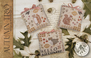 Autumn Trio small finishes by With Thy Needle & Thread featuring an owl, fox and squirrel
