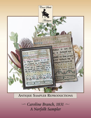 Caroline Branch 1831 Sampler by Cross Stitch Antiques