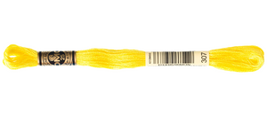 DMC 307 Lemon 6-strand embroidery thread