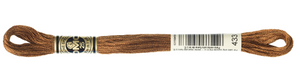 DMC 433 Medium Brown 6 strand embroidery floss