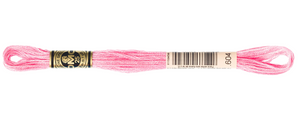 DMC 604 Light Cranberry 6-strand embroidery thread