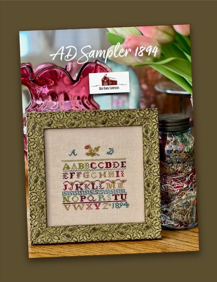 AD Sampler 1894 by Red Barn Samplers - Pre-Order ships in March 2025