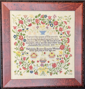 Bathsheba Brown 1830 Sampler by Queenstown Sampler Designs