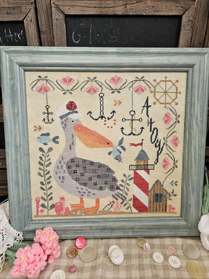 Captain Patchy Pelican design by Quaint Rose Needlearts