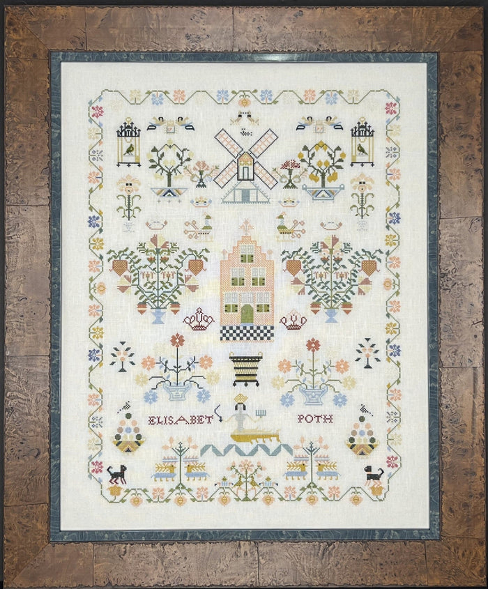 Elisabet Poth 1777 Sampler by Queenstown Sampler Designs - Pre-Order ships March 2025