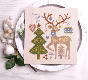 Festive Reindeer by Samplers & Primitives