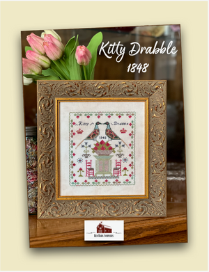 Kitty Drabble 1848 Sampler by Red Barn Samplers