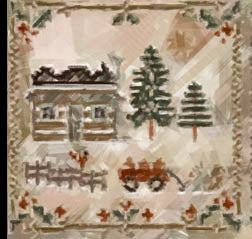 Log Cabin Squirrel by Little House Needleworks
