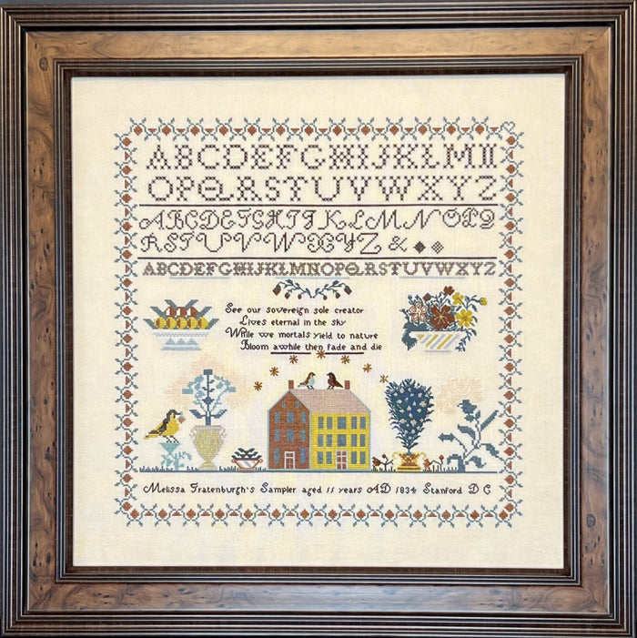 Melissa Fratenburg 1834 Sampler by Queenstown Sampler Designs - Pre-Order ships in March 2025