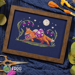 Mushroom Thief design by Fine Frog Stitching