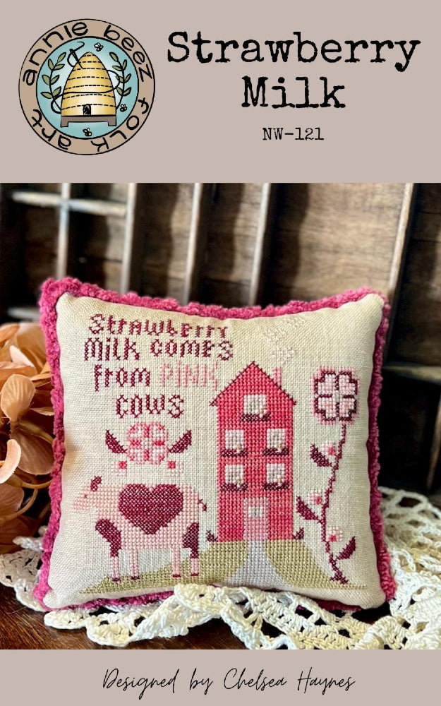 Strawberry Milk by Annie Beez Folk Art - Pre-Order ships in March 2025