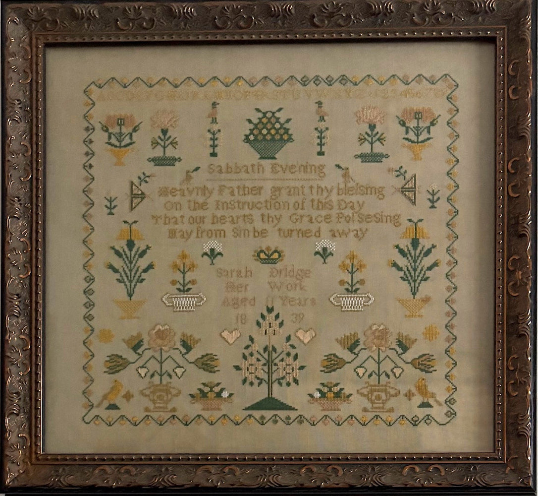 Thread 1839 Sarah Dridge 1839 Sampler by Old Willow Stitchery Design - Pre-Order S ...