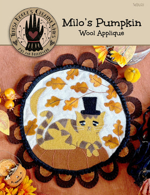 Milo's Pumpkin Wool Applique design by Teresa Kogut's Creative Whims