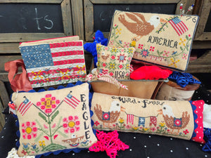 Wildflowers & Freedom designs by Quaint Rose Needlearts