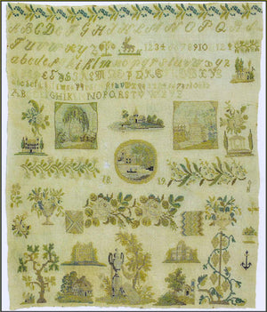 Weeping Willow & Rose Sampler design by 1884 Stitchery