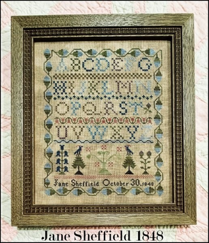 Jane Sheffield  1848 Sampler by The Scarlett House