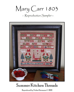 Mary Carr 1803 Cross Stitch Pattern Cover by Summer Kitchen Threads