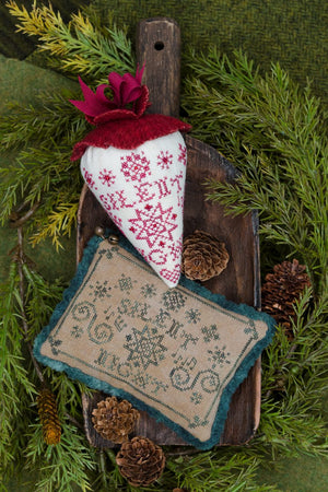 Silent Night berry and small cross stitch pattern by Erica Michaels